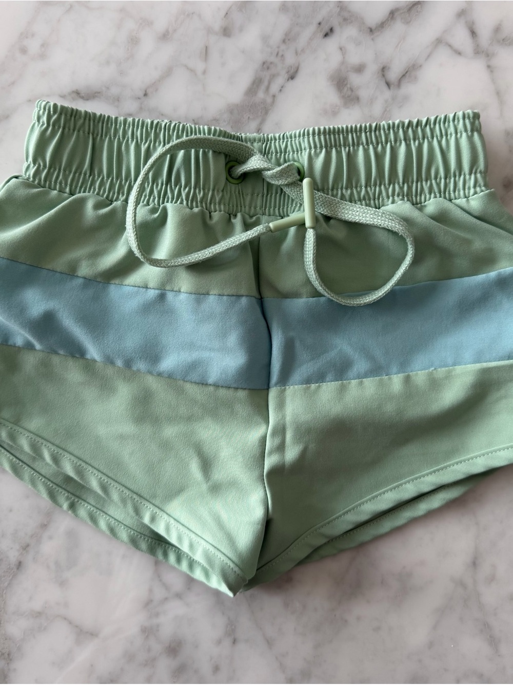 Minnow Kids Light Mint & Sky Blue Swim Trunks, size 2T